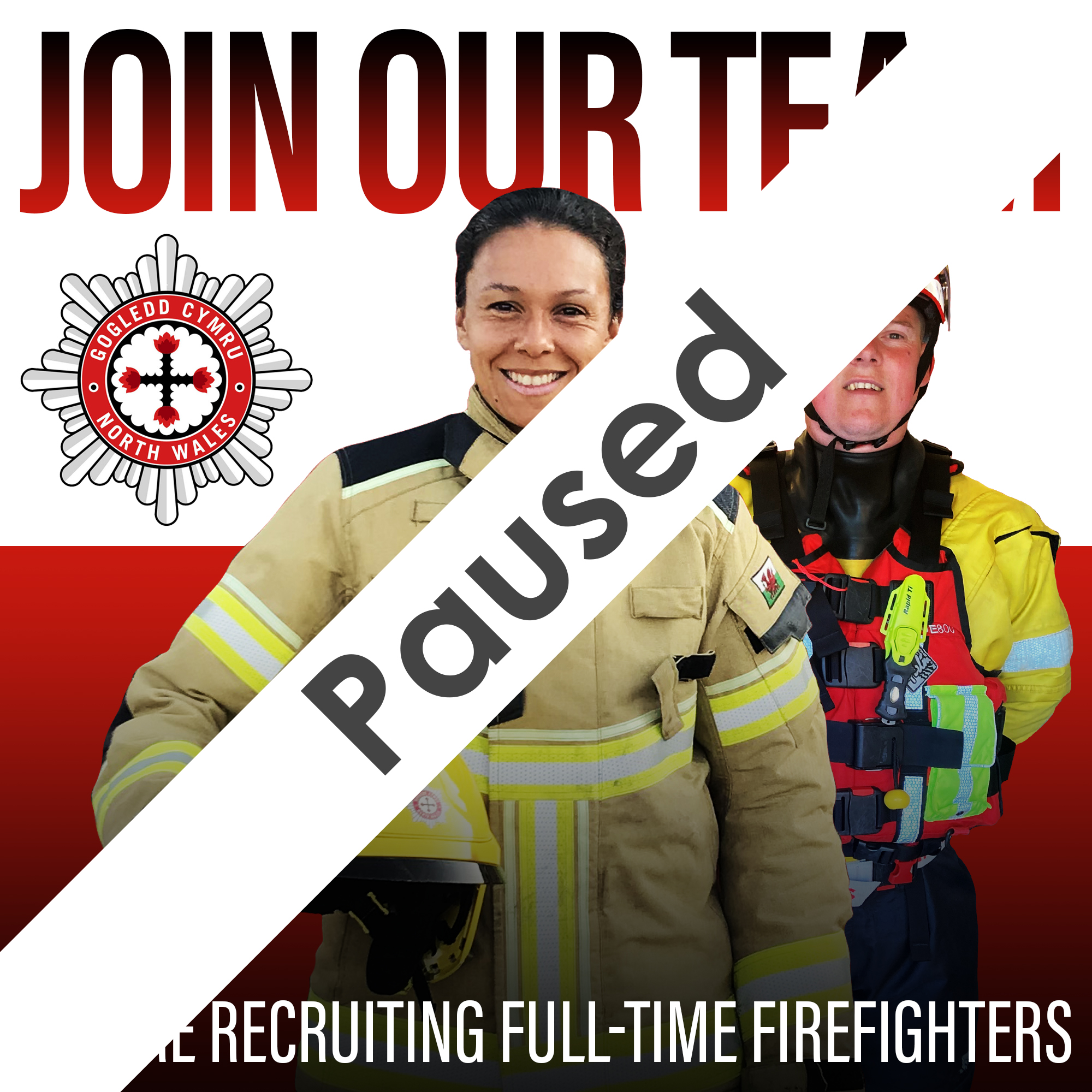 Important Update: Our full-time firefighter recruitment window will NOT be opening as planned 